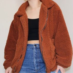 Vintage Rust/Brown Colored Teddy Coat